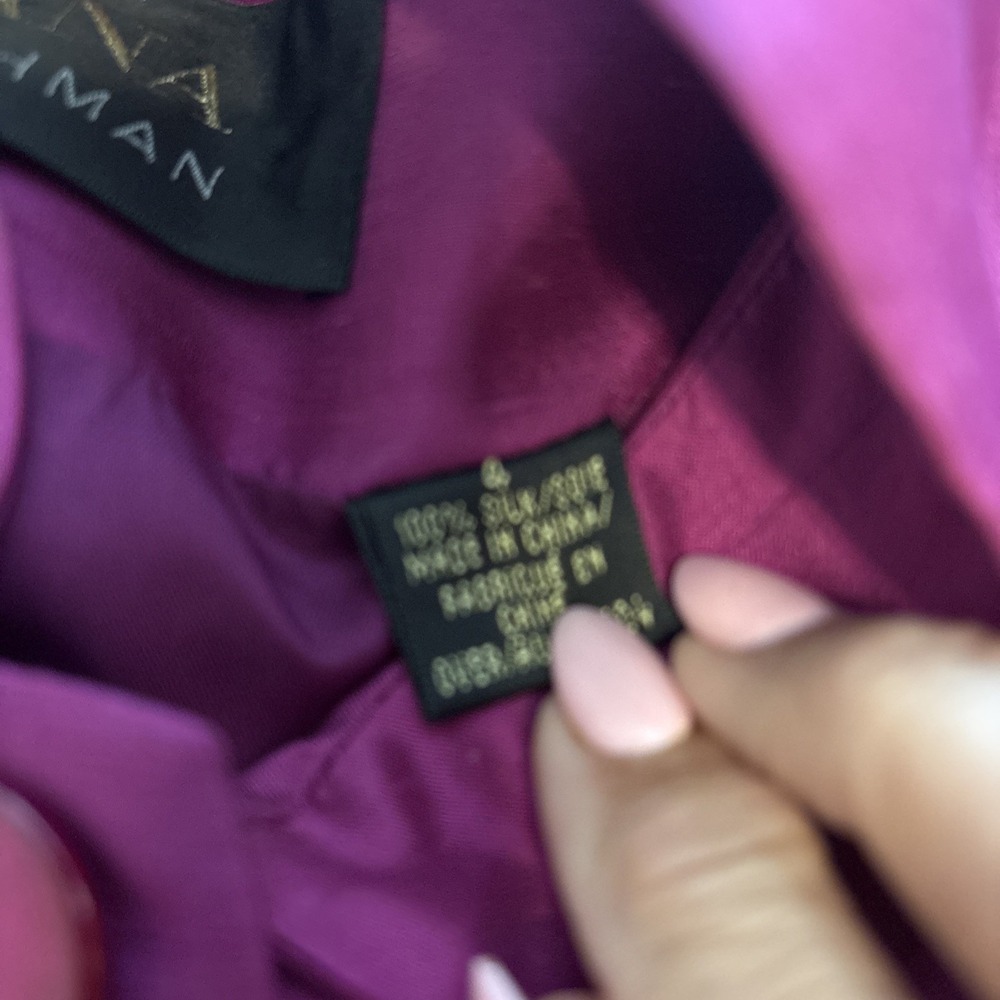 Dana Buchman Women's Silk Magenta 2-piece Pant Suit Vintage Size 4 - Picture 3 of 11